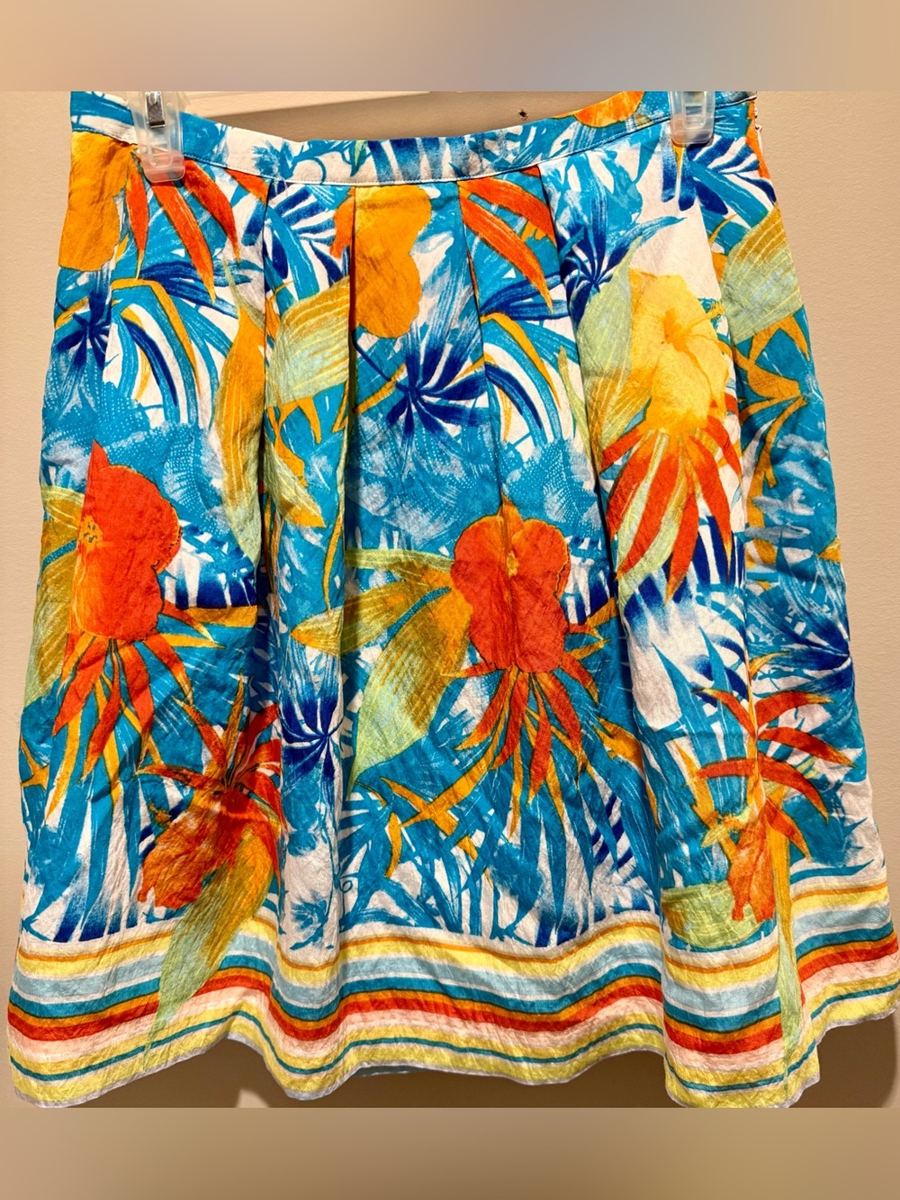 Boston Proper Tropical Aloha, Pleated A-Line Skirt - Picture 2 of 5